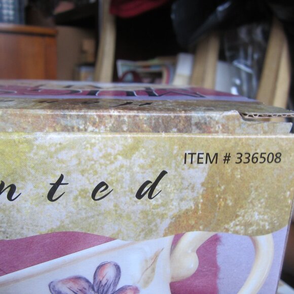 FLORAL MUGS & PLATE SET, CERAMIC HAND PAINTED DESSERT SET OF 4 - Picture 4 of 5